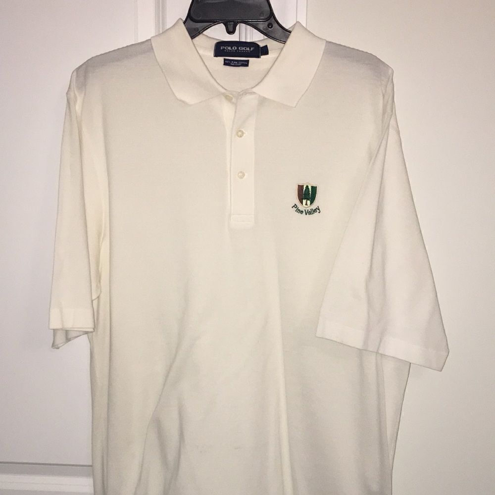 Polo Golf Ralph Lauren white Cotton Pine Valley Golf Club polo Shirt L